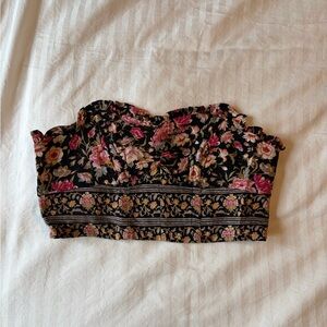 💼 American Eagle floral strapless corset style crop top